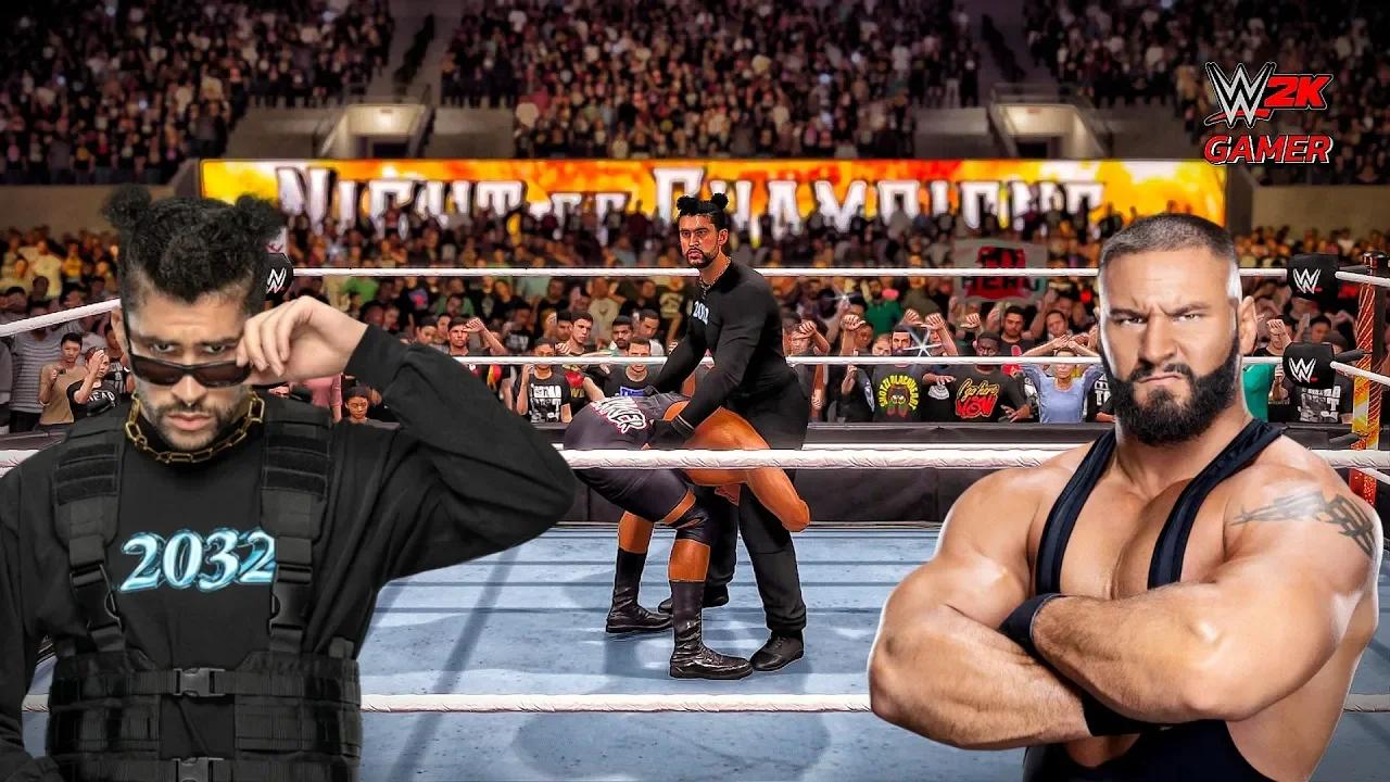 Bron Breakker vs Bad bunny - WWE 2K24 Night of Champions - 5 October ...