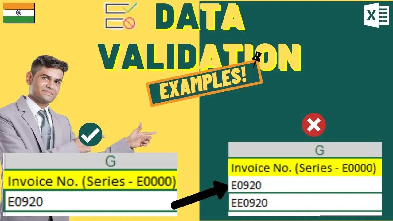 Data Validation Examples In Excel | Product Codes Or Invoice Number ...