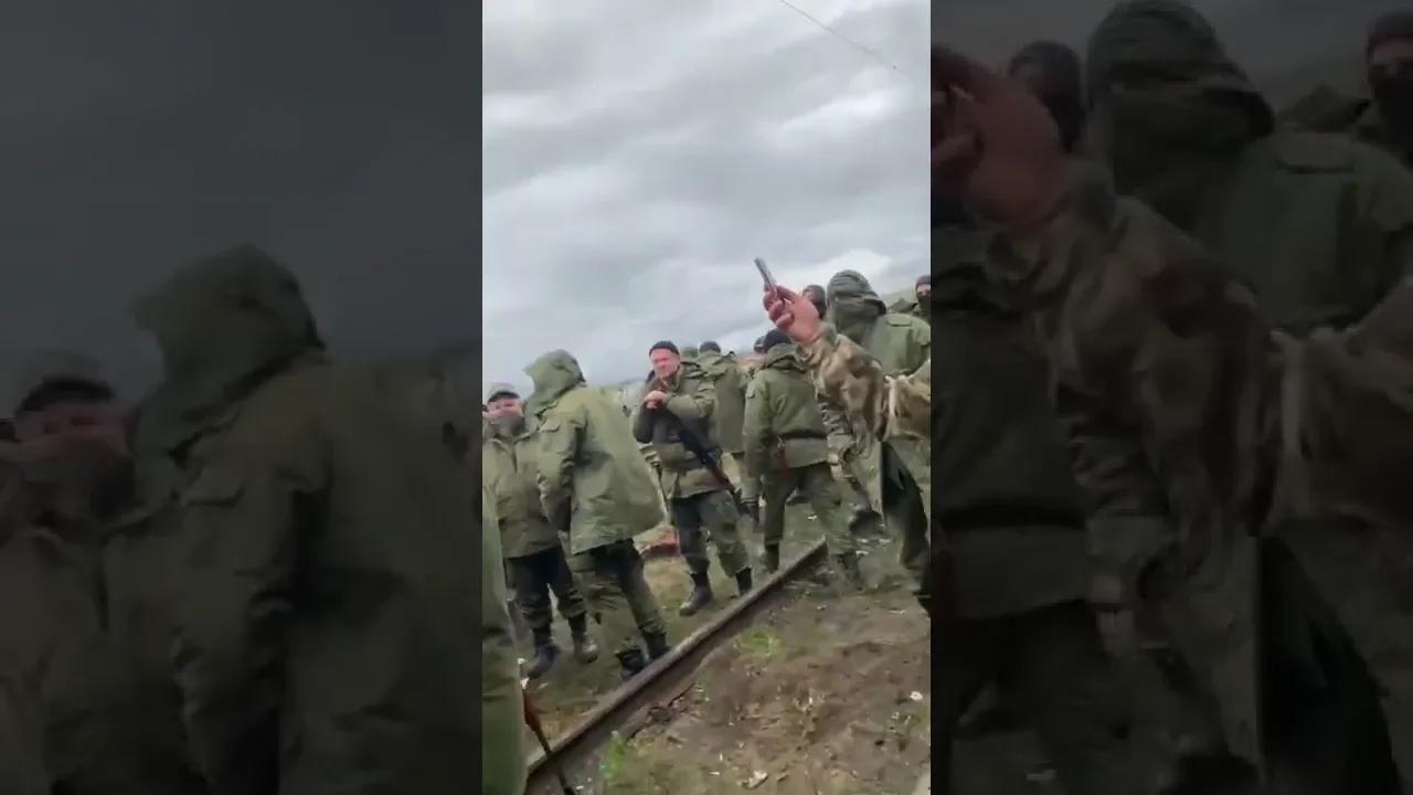 Waiting by train Russian troops getting ready to deploy to Ukraine ...