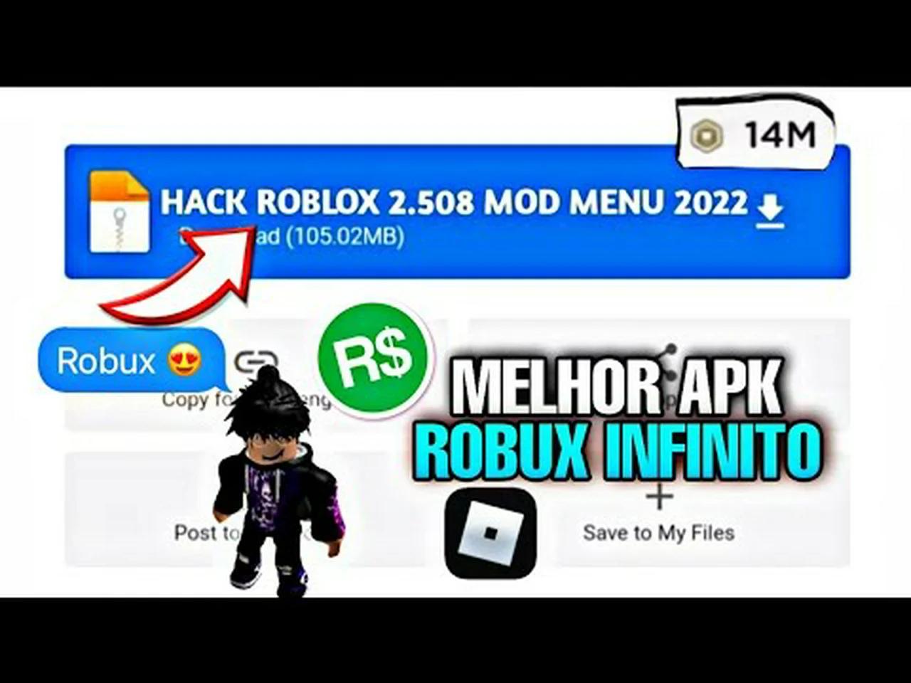 🤔LANÇOU! HACK PARA ROBLOX COM ROBUX INFINITOS + MOD MENU ( APK VIA  MEDIAFIRE)