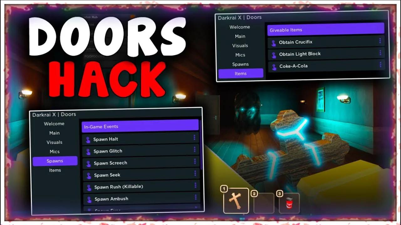 ROBLOX DOORS SCRIPT HACK | ENTITY SPAWNER, SPAWN ANY ITEM, SKIP DOORS ...