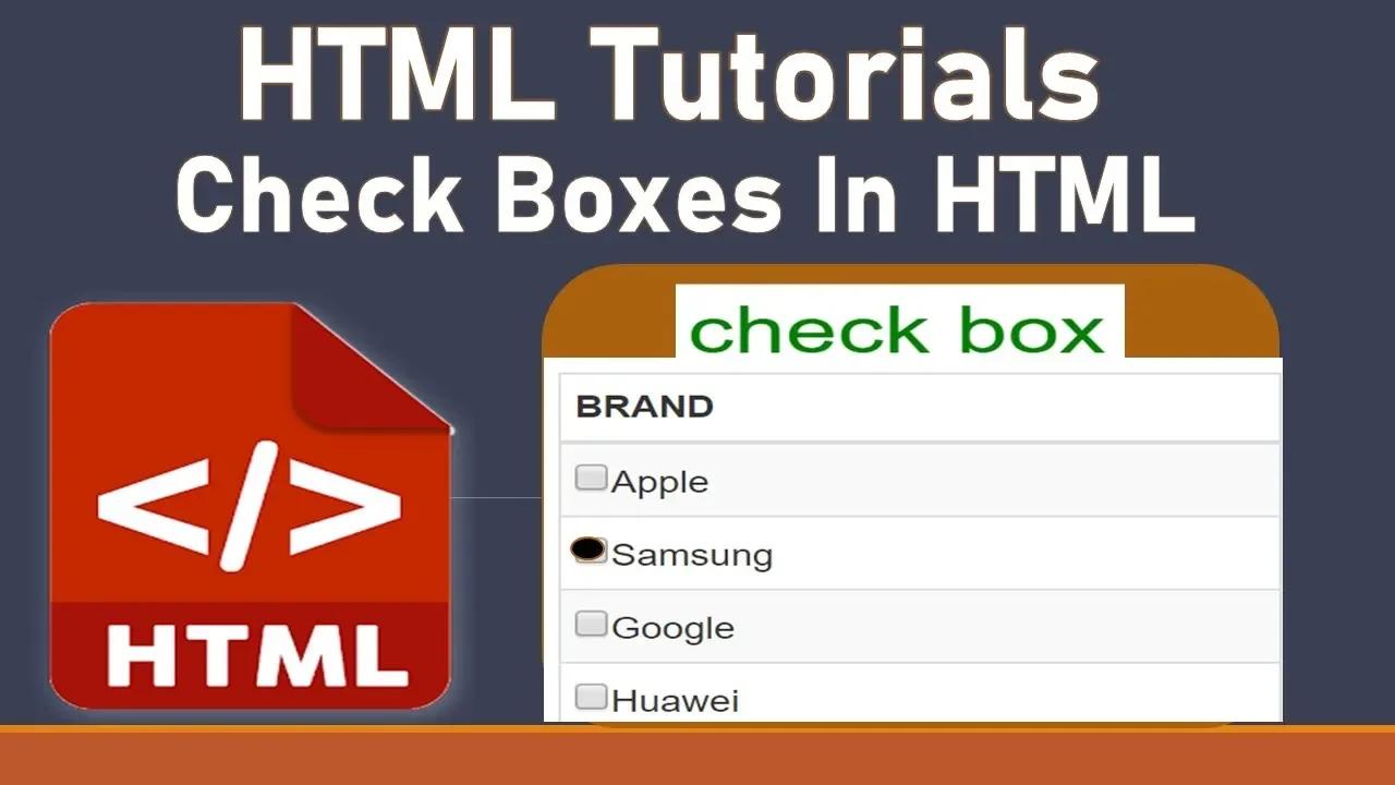 HTML Tutorial For Beginners | Checkboxes In HTML