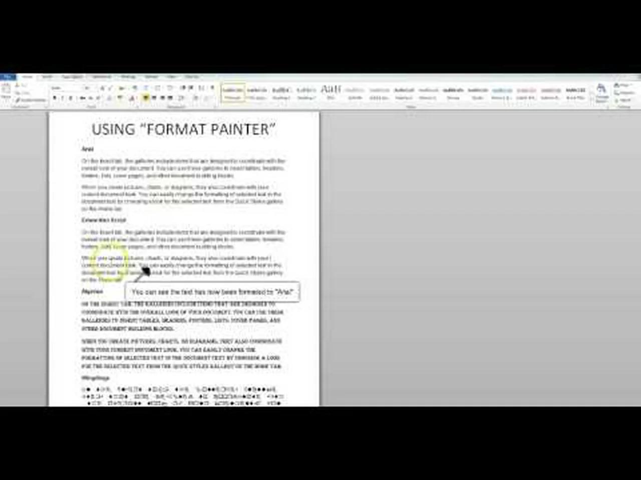 Using Format Painter