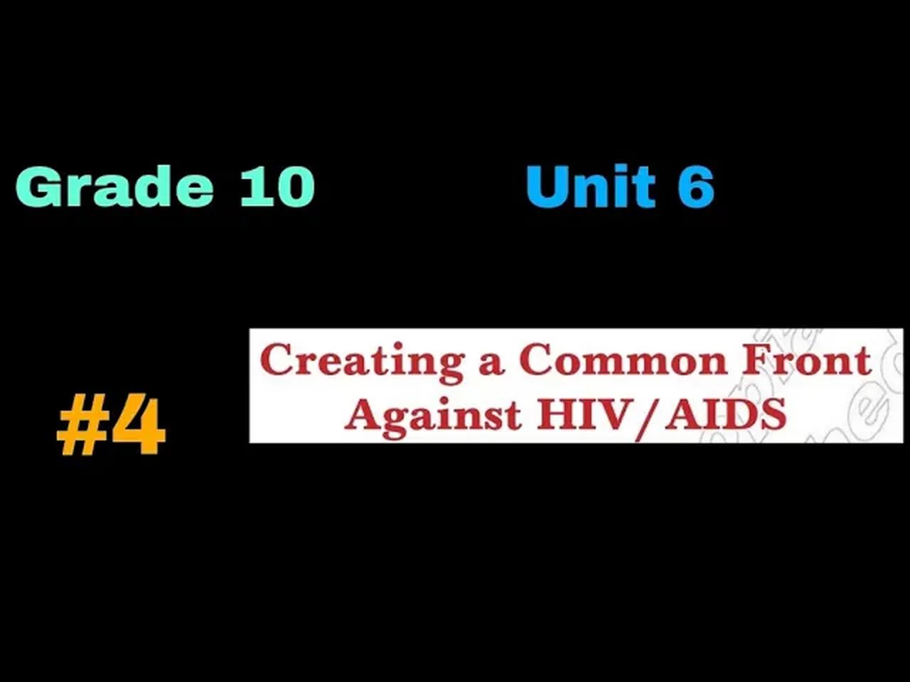 Ethiopian Grade 10 Civic Unit 6 #4 against HIV/AIDS