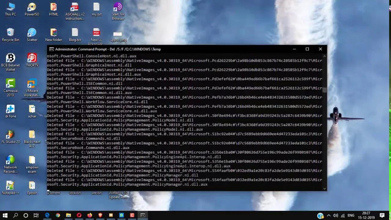 Delete temp cache files in Windows