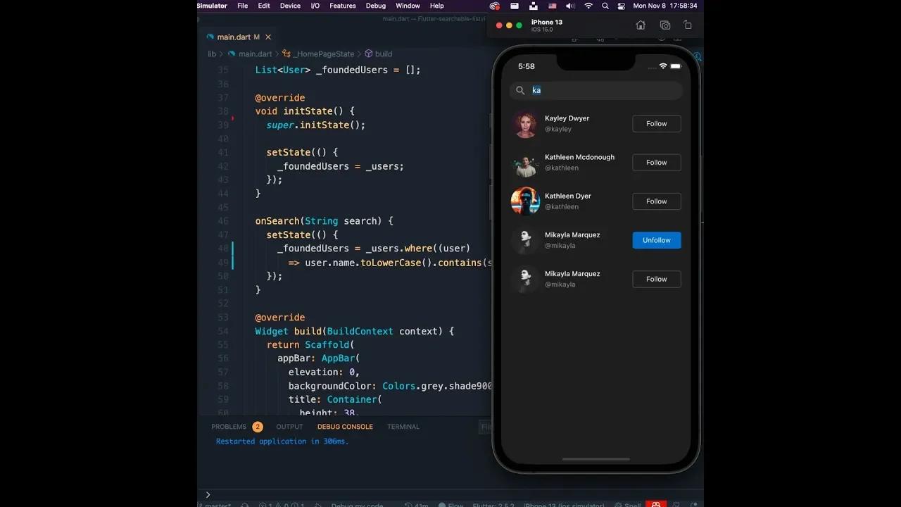 Flutter UI | Searchable ListView Example