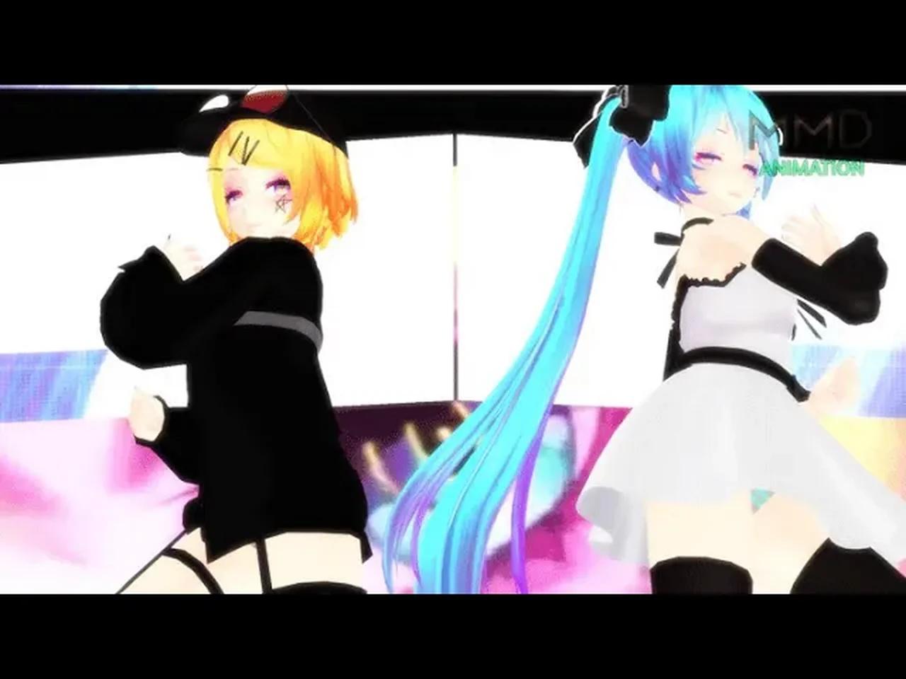Kagamine Rin y Hatsune Miku--Gimme×Gimme (MMD) Vocaloid