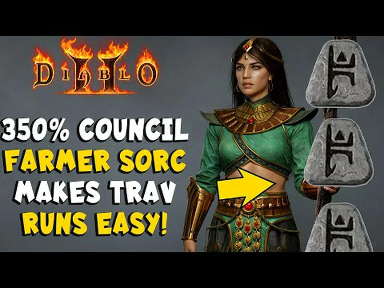 High Runes & Epic Loot Council Farming Sorceress Build for Diablo 2 ...