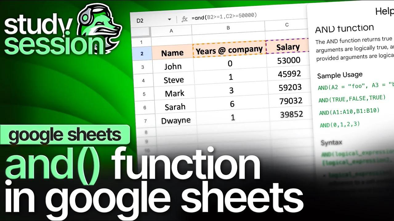 Google Sheets AND() Function Tutorial: How to Use the AND Function in ...
