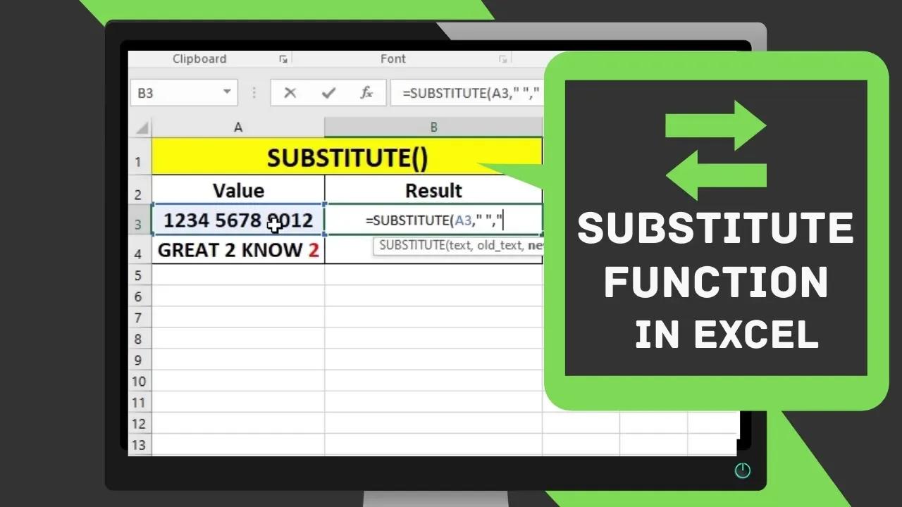 How to Use the Substitute Function in Excel
