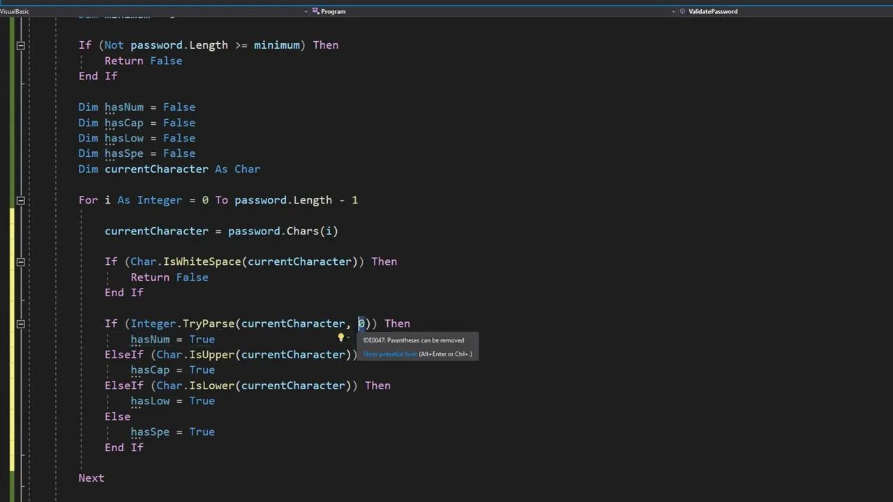 How To Validate A Password Using Visual Basic