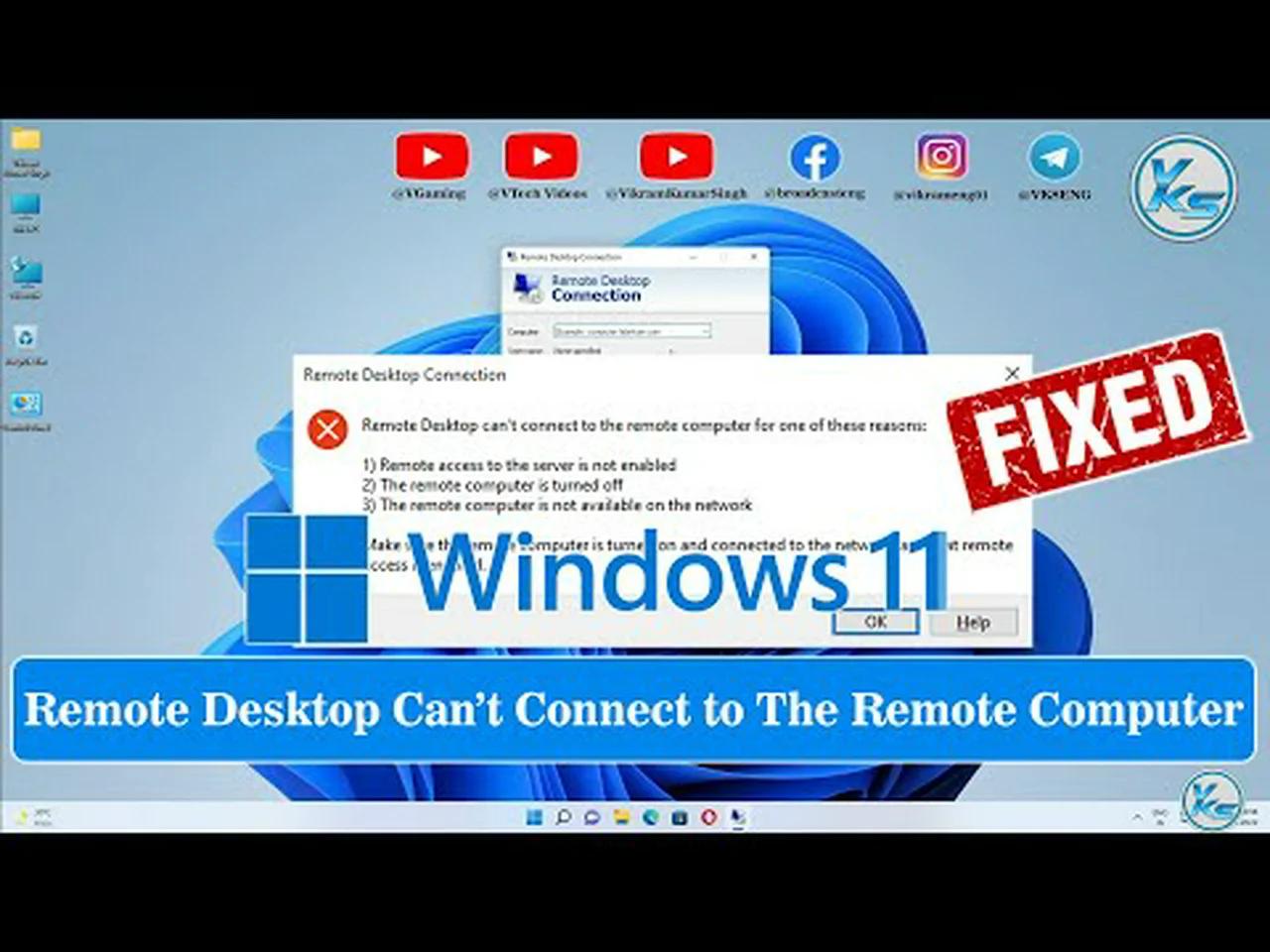 How To Fix Remote Desktop Can't Connect to The Remote Computer for One ...