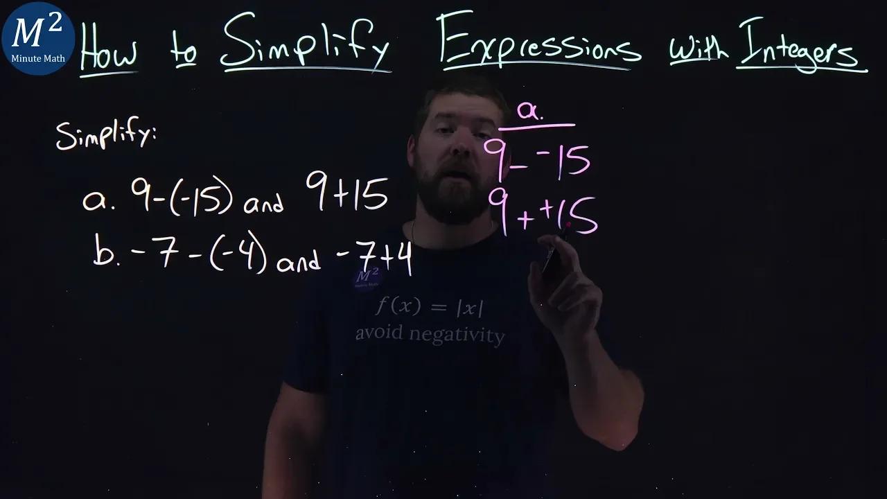 How to Simplify Expressions with Integers | Two Examples | Part 2 of 5 ...