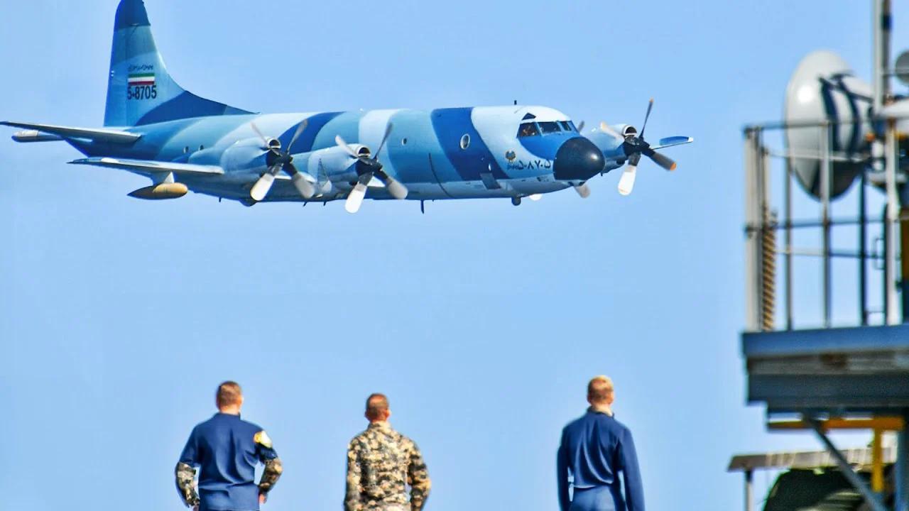 This Iranian P-3F Orion Flies Close to the US Warship