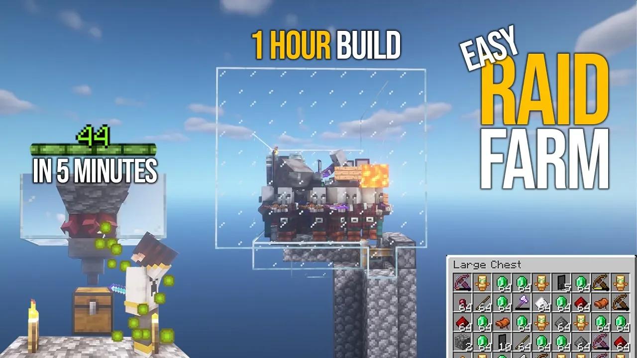 Minecraft Raid Farm | Easy to build! Insane Loot! (OVER 3000 Emeralds ...