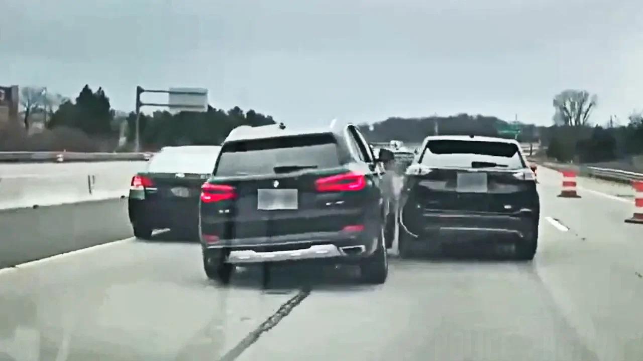 Stolen BMW Crashes Into Multiple Cars During Intense Police Chase