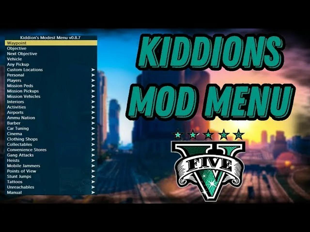 GTA 5 MOD MENU | ONLINE MOD MENU UNDETECTED | KIDDIONS MOD 2022 ...