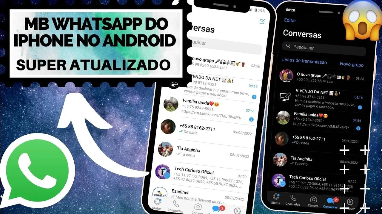 COMO BAIXAR E INSTALAR O MB WHATSAPP IGUAL DO IPHONE NO ANDROID ...