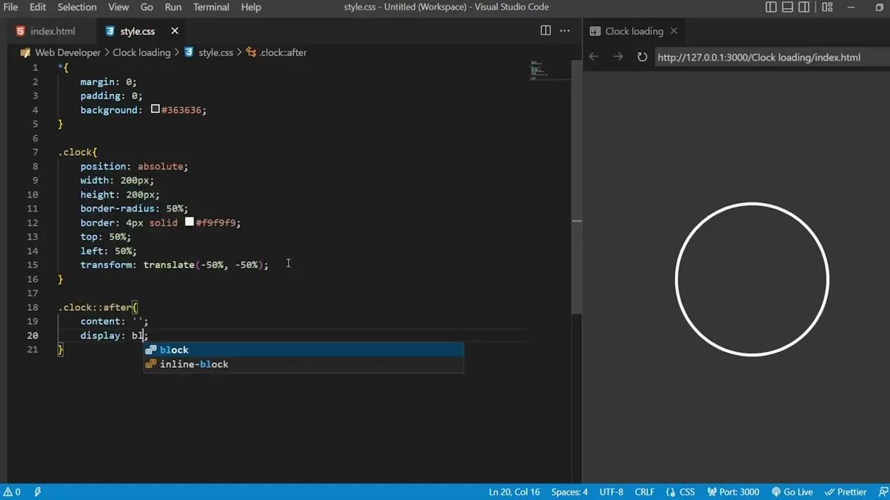 Learn how to create a normal clock with it line spring