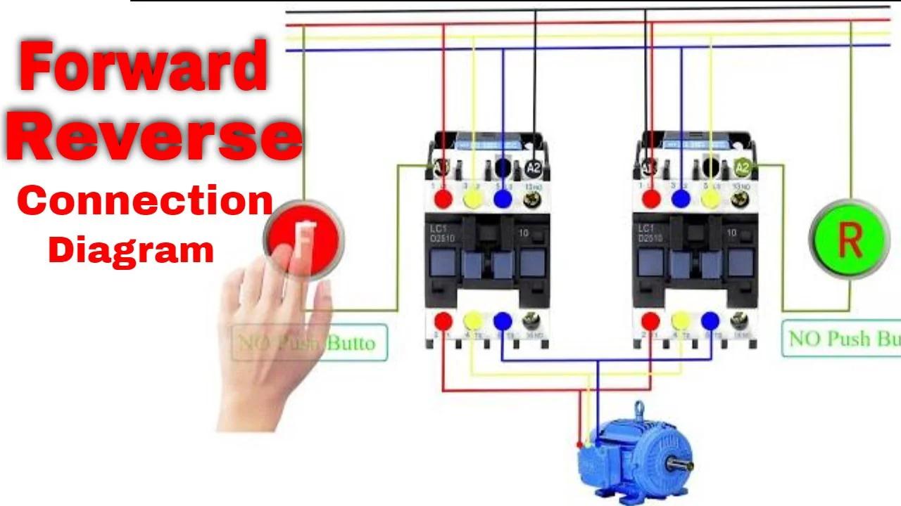 Forward & Reverse 3 Phase AC Motor Control Connection Diagram | Forward ...