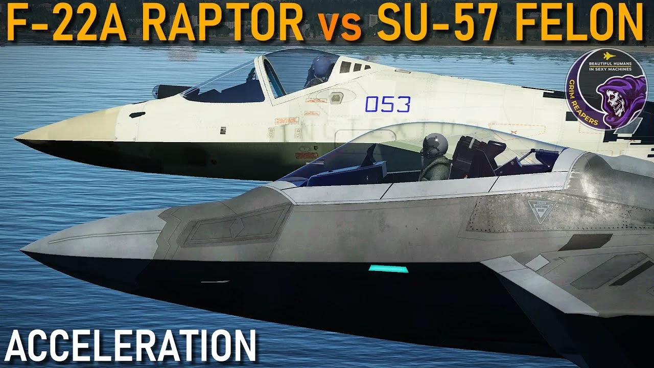 F-22A Raptor vs SU-57 Felon: Acceleration Comparison | DCS WORLD