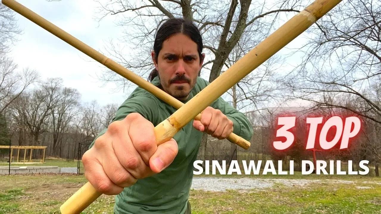 Top 3 Sinawali Double Stick Drills Kali Escrima Arnis Filipino