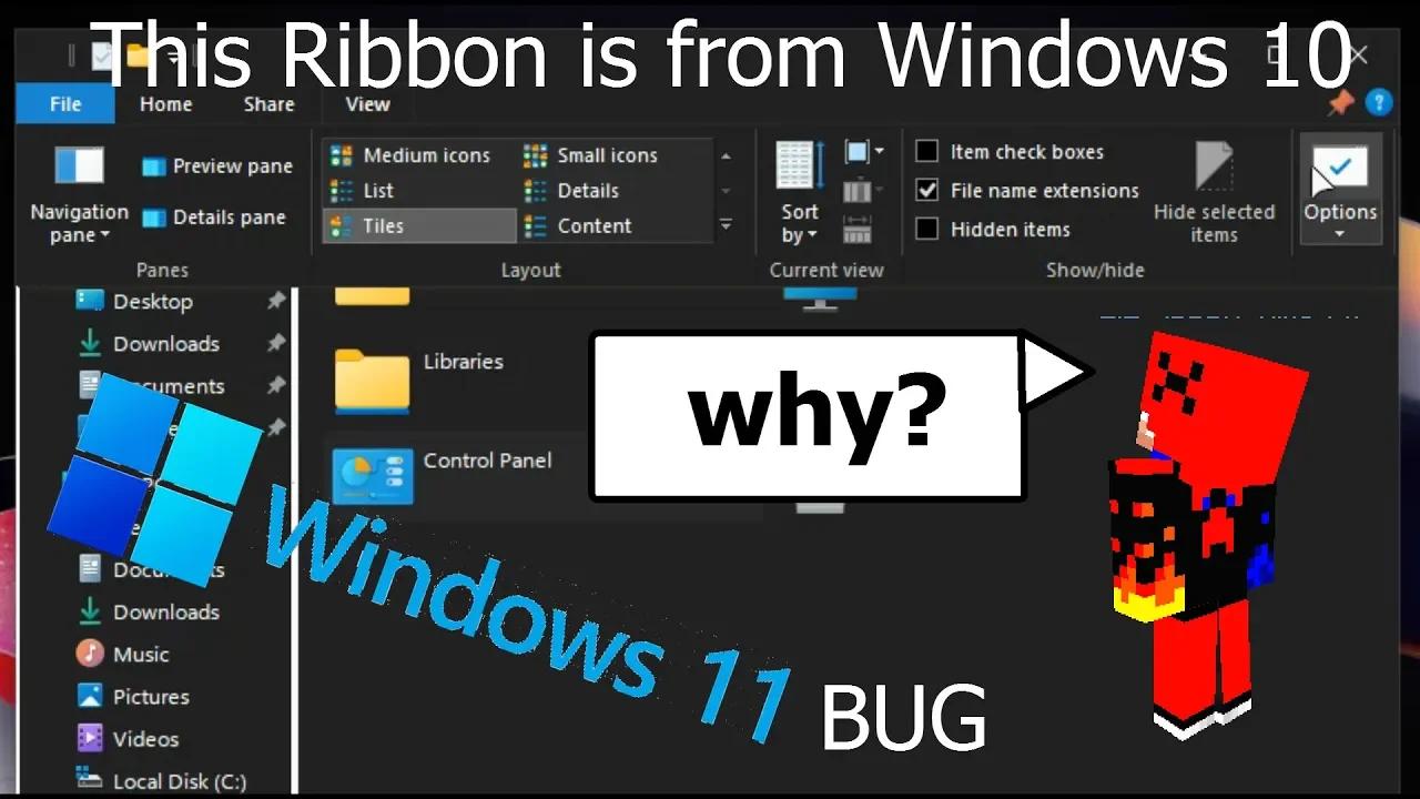 Windows 11 Explorer Ribbon Bug