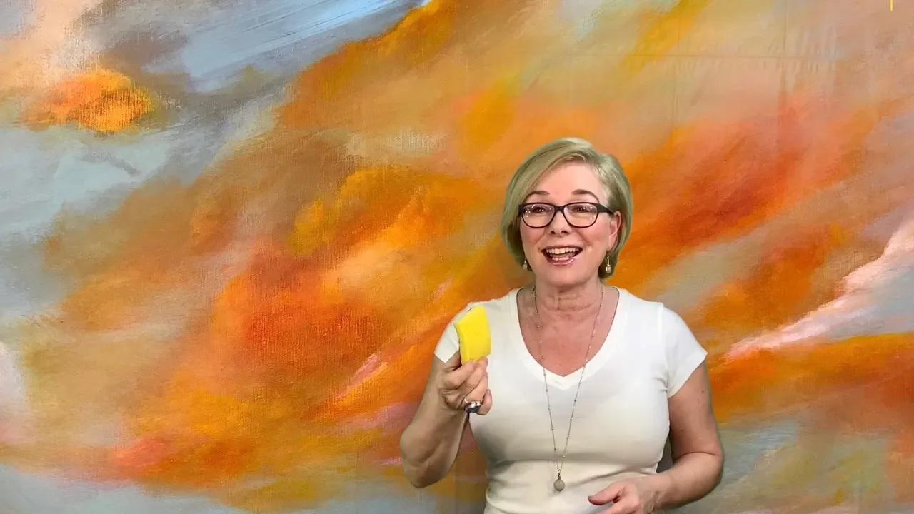 #164 Using only a SPONGE! Acrylic Painting TECHNIQUE for Beginners ...