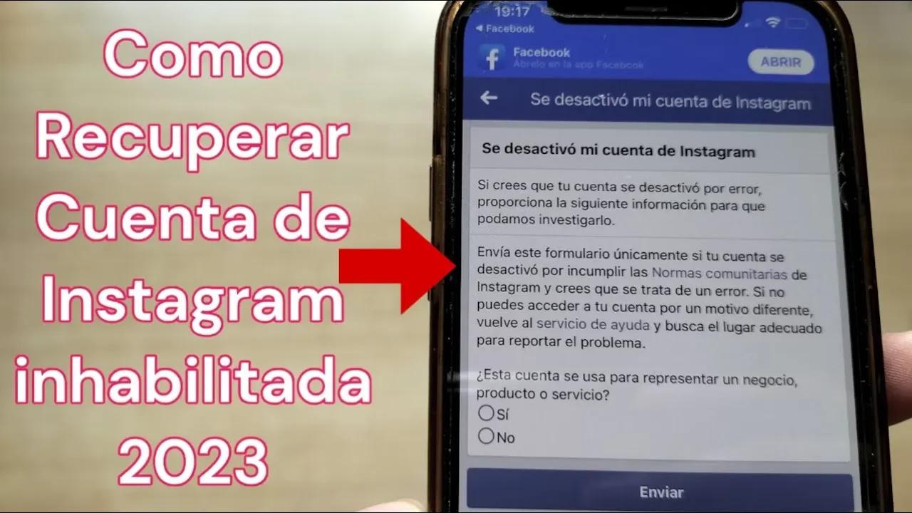 Como RECUPERAR cuenta de Instagram inhabilitada 2023