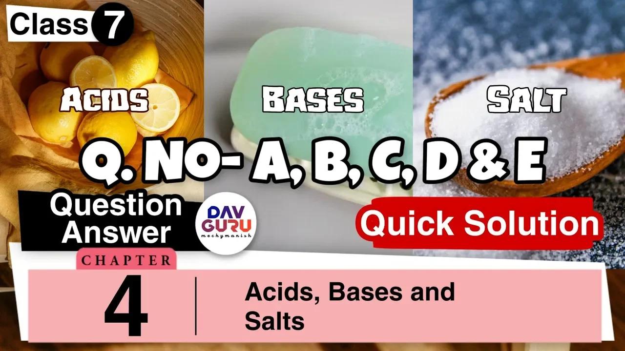 Chapter 4 | Acids, Bases and Salts | Class 7 DAV Science | Quick ...