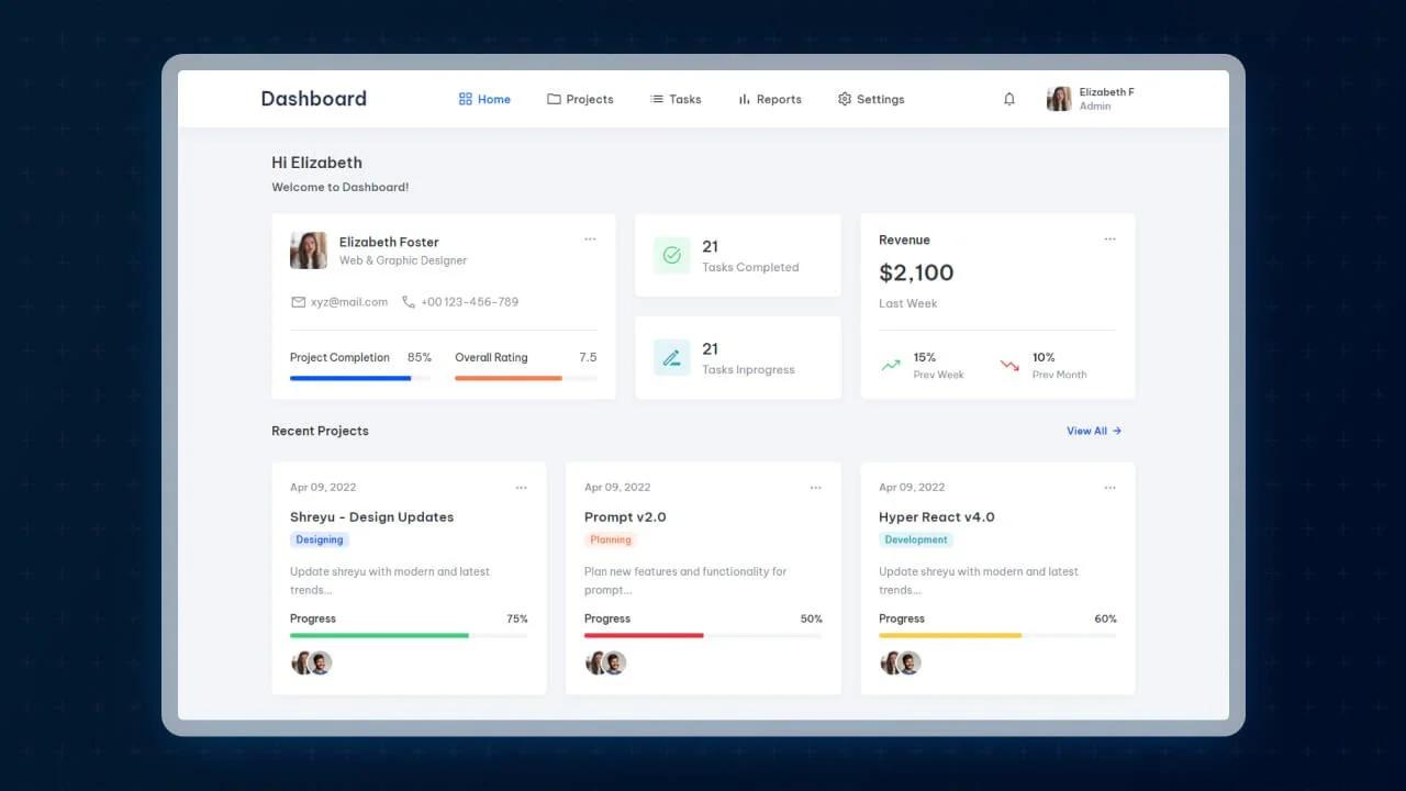 Responsive Admin Dashboard Using Html CSS JavaScript