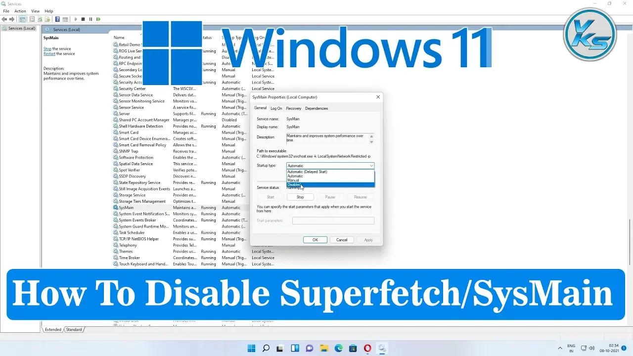 How To Disable Superfetch/SysMain in Windows 11