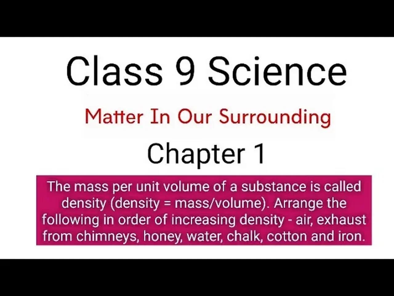 Class 9 science | Chapter 1 | Matter in our surrounding #education # ...