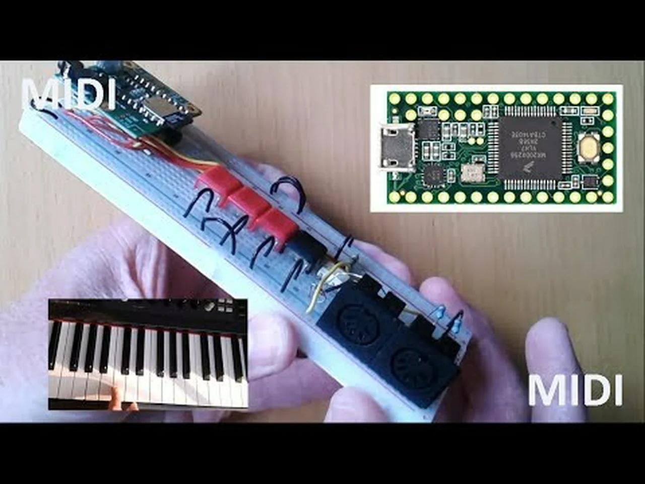 Teensy MIDI Input & Output to Keyboard and USB to Cakewalk DAW Arduino IDE