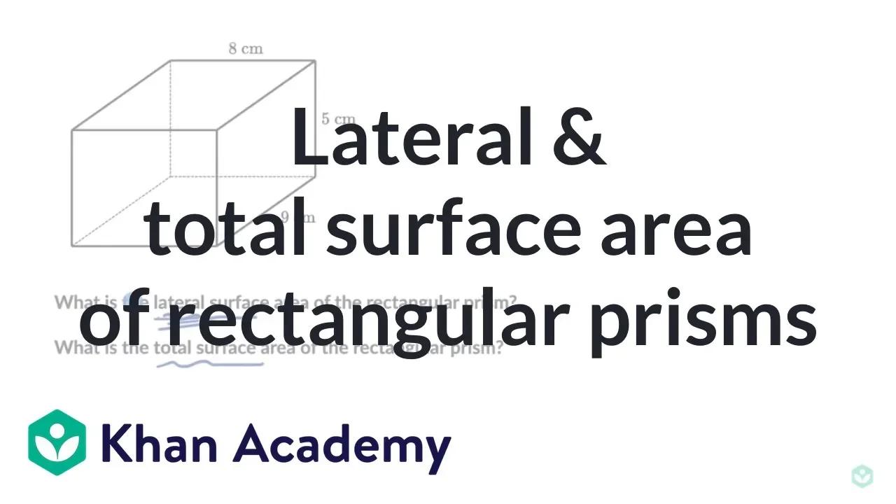 Lateral & total surface area of rectangular prisms | Grade 8 (TX ...