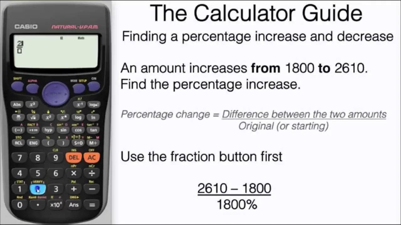 How To Find A Percentage Increase & Decrease On Calculator - Formula ...