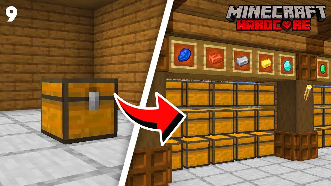 I built the ULTIMATE STORAGE SYSTEM in Minecraft Hardcore