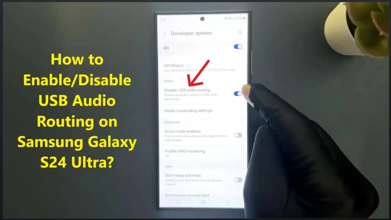 How to Enable/Disable USB Audio Routing on Samsung Galaxy S24 Ultra?