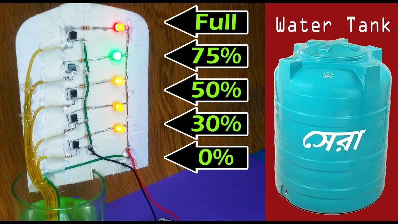 Homemade Water Tank Level Led Indicator Using BC547 Transistor