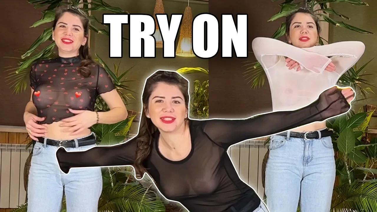 Can you SEE THROUGH?? TRY ON sheer summer tops || josephine stali see ...