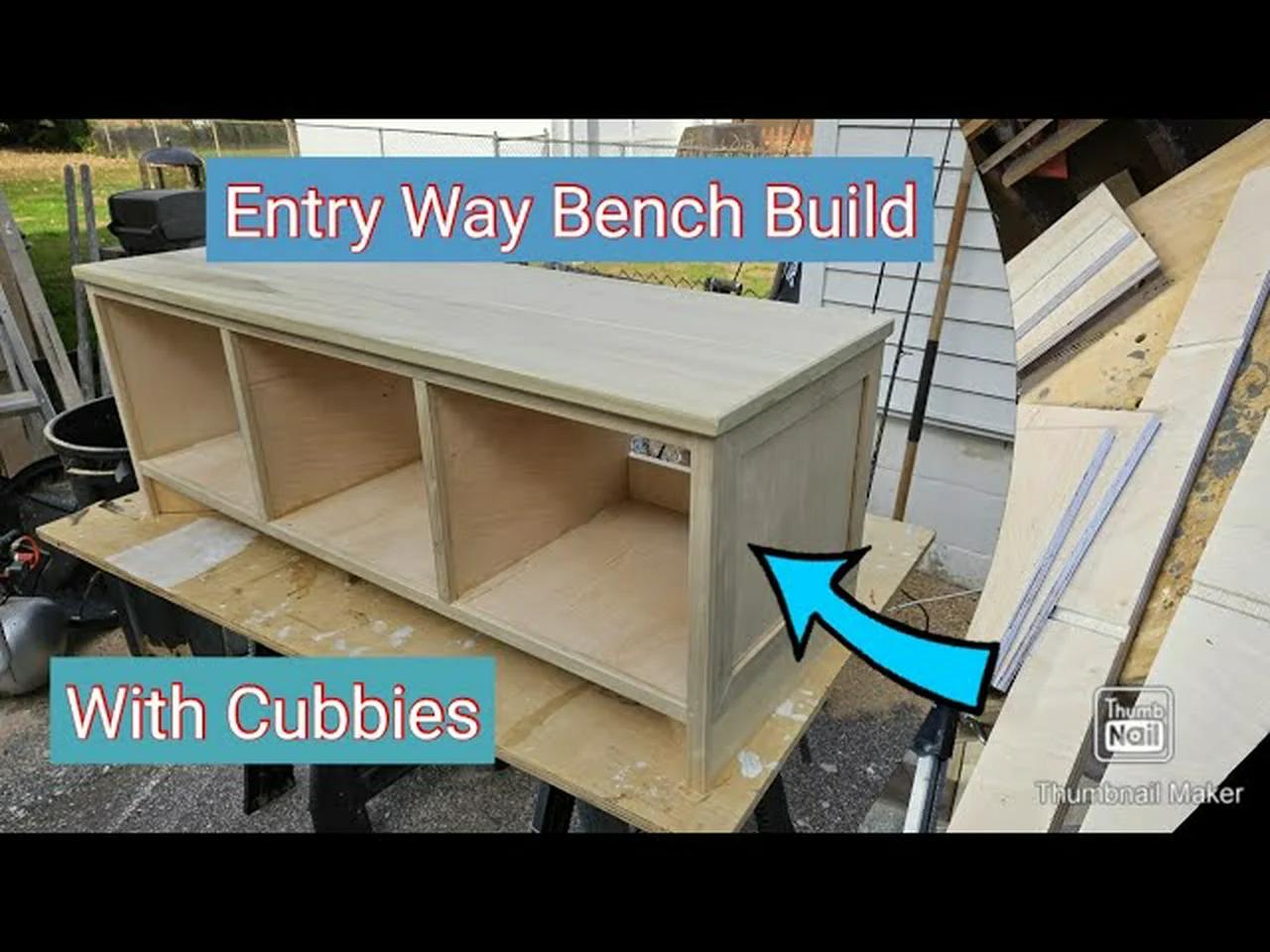 DIY Bench with Storage build (Entryway Furniture) #diy #howto #woodworking