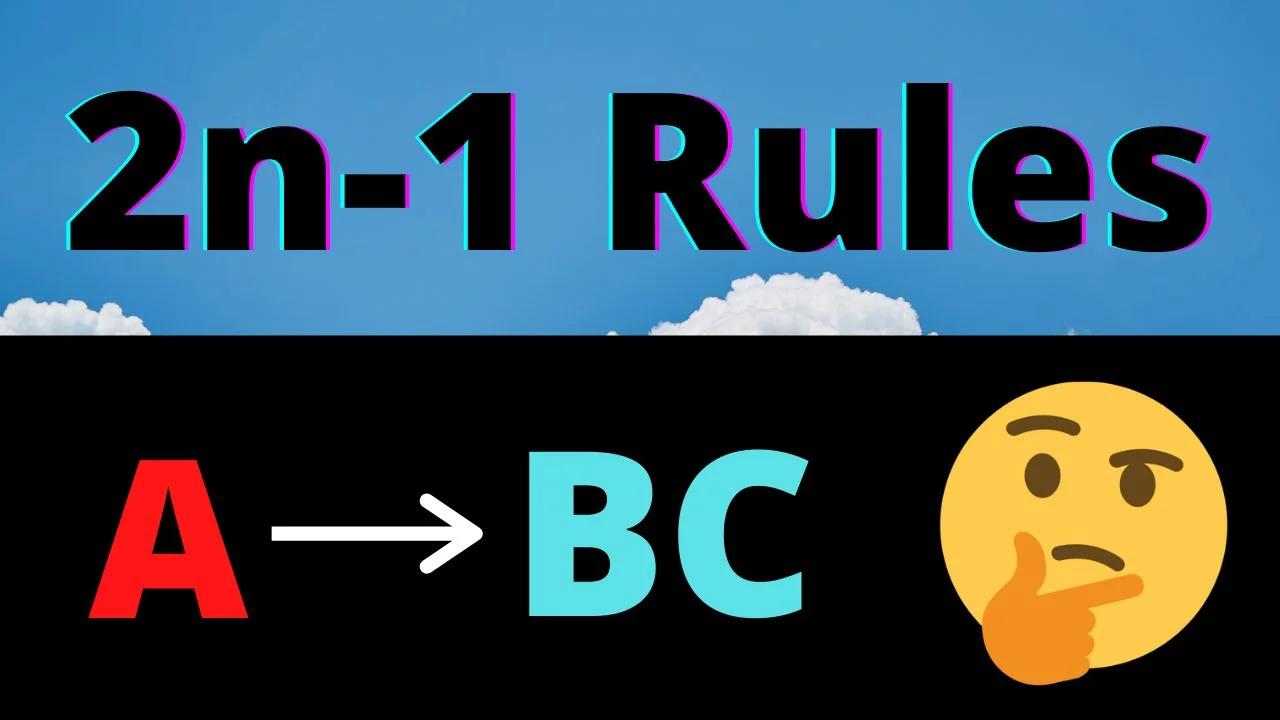 Why does it take 2n-1 rules to make a string in Chomsky Normal Form?