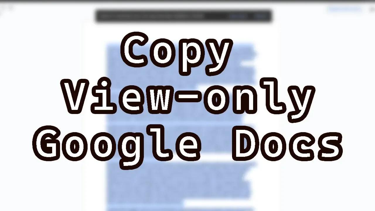 Change View Only Google Docs