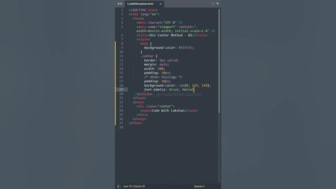 How To Horizontally Center A Div Method 02