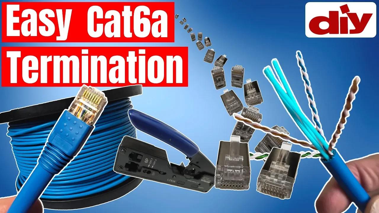 How To Wire Up ETHERNET Plugs The EASY Way! Terminating Cat6a UTP