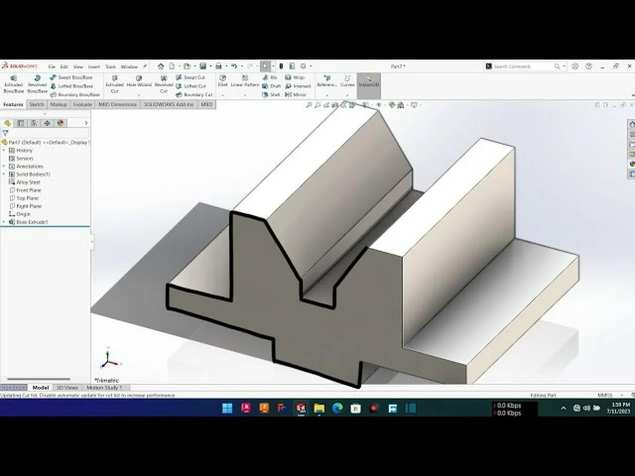 Ex 7 || solidworks || chapter 1