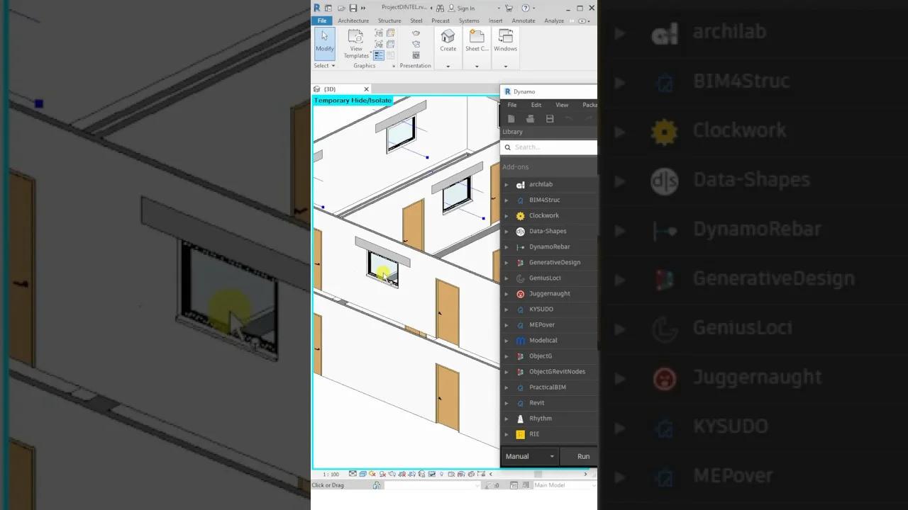 Modelado de dinteles en ventanas 🧑🏻‍💻 #dynamo #revit