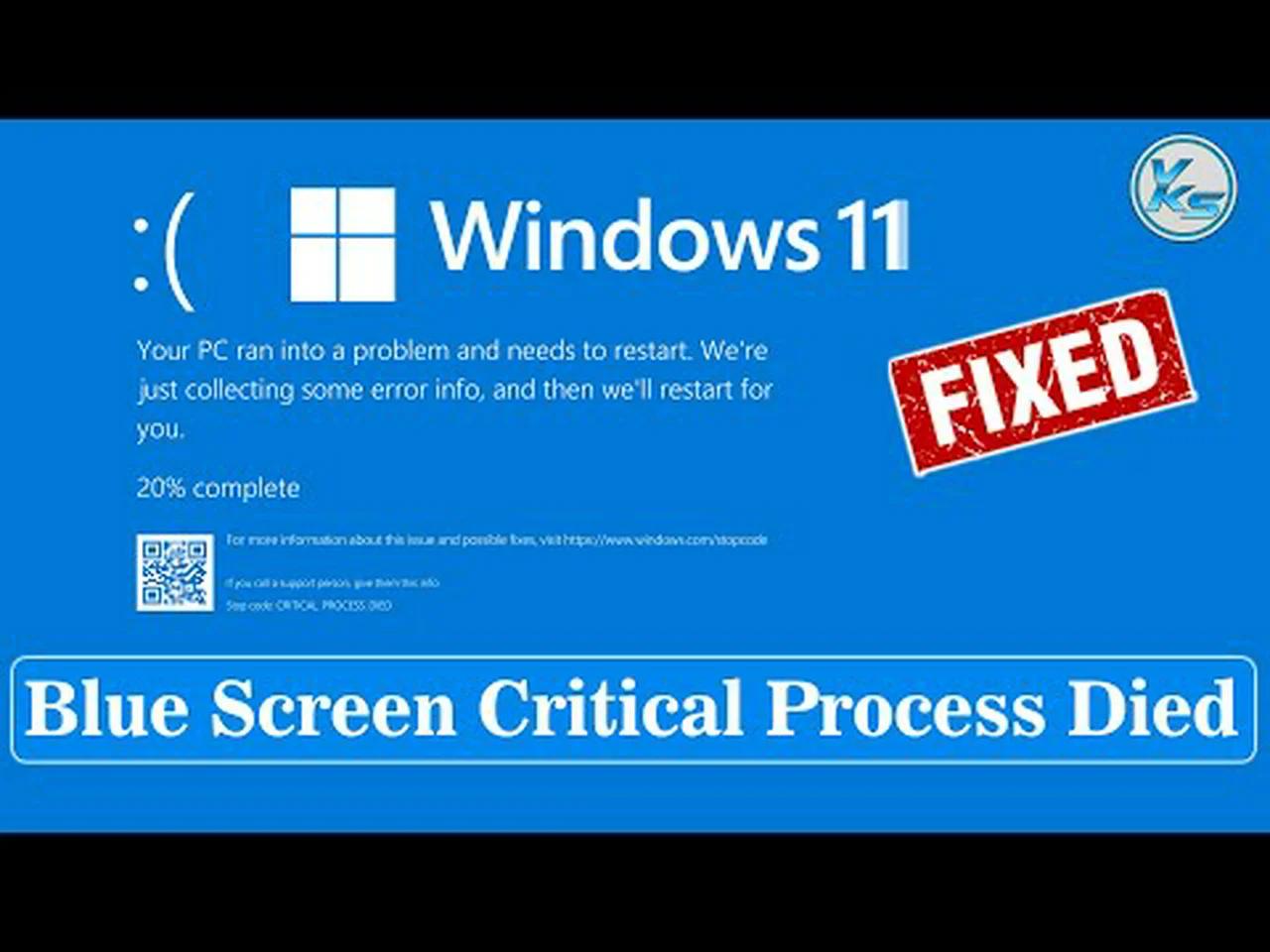 How To Fix Windows 11 Blue Screen Critical Process Died