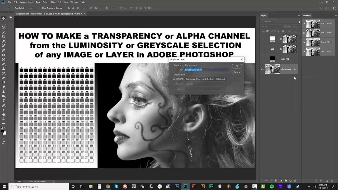 How to Make a Transparency or Alpha Channel from any Image or Layer in ...