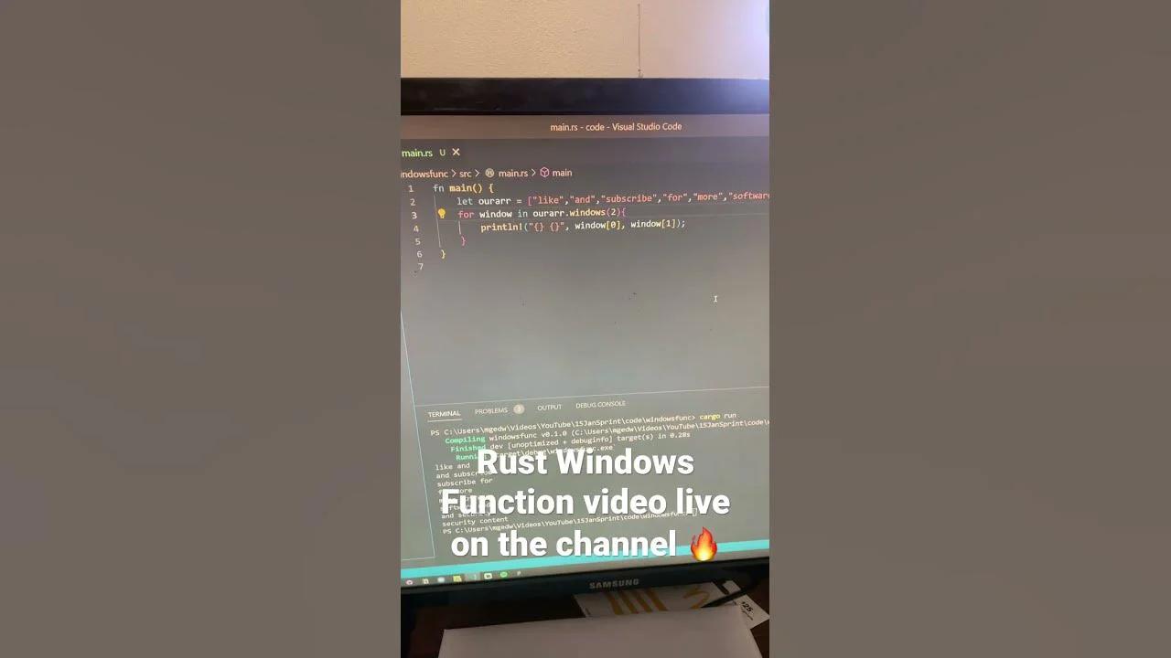 The Rust Windows Function is neat 🔥 #shorts #rustlang